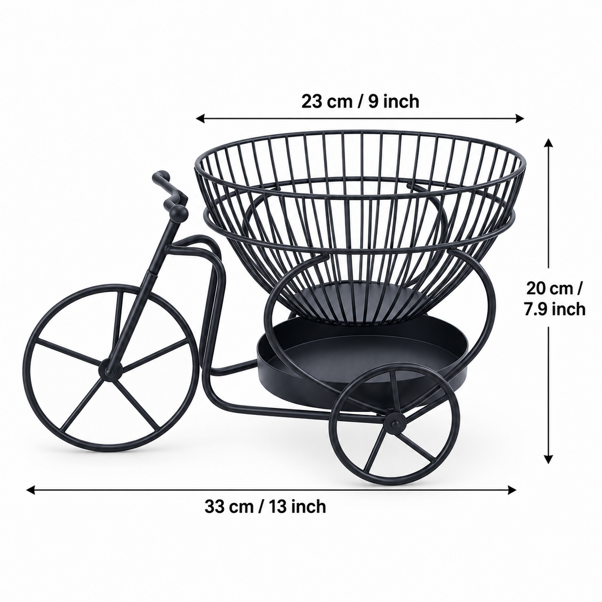 Tricycle Design Fruit Basket – Decorative Countertop Storage Basket