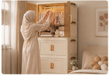Modular Plastic Wardrobe with Hanging Section & Dustproof Storage
