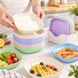 10-Piece Multi-Purpose Spit Bone Dish Set – Round & Square Plastic Side Plates