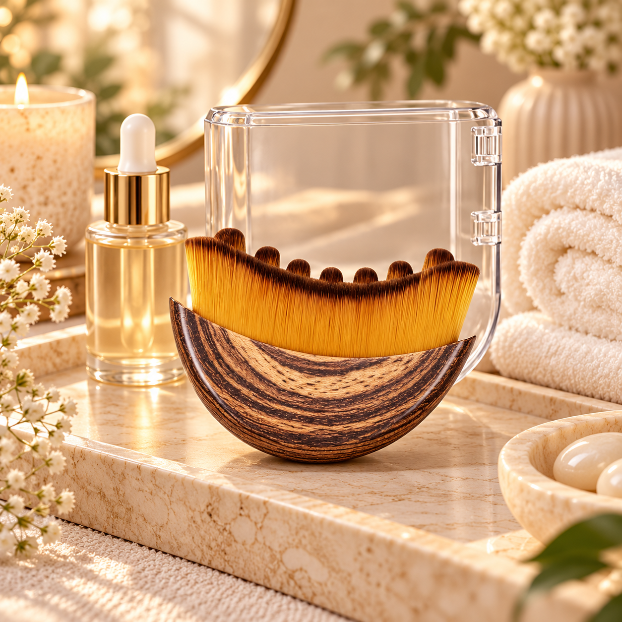 Lymphatic Contour Face Brush for Facial Massage & Skincare Routine