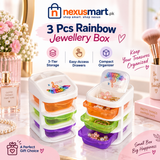 3-Piece Rainbow Jewellery Box Set – Jewellery Storage Organizer