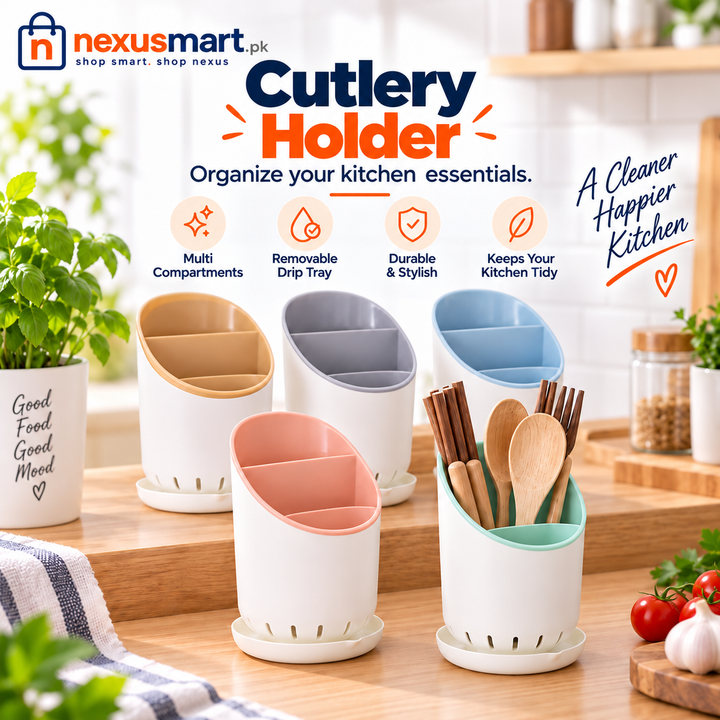 Cutlery Holder – Kitchen Spoon, Fork & Utensil Organizer