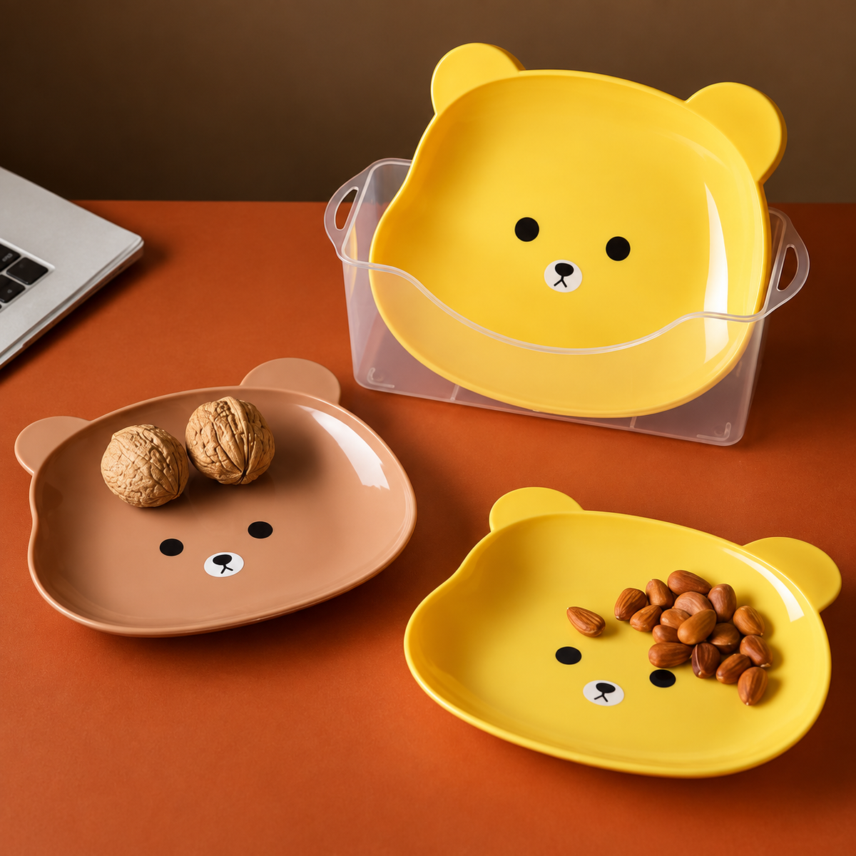 8-Piece Bear Plate Set – Cute Serving & Snack Plate Set