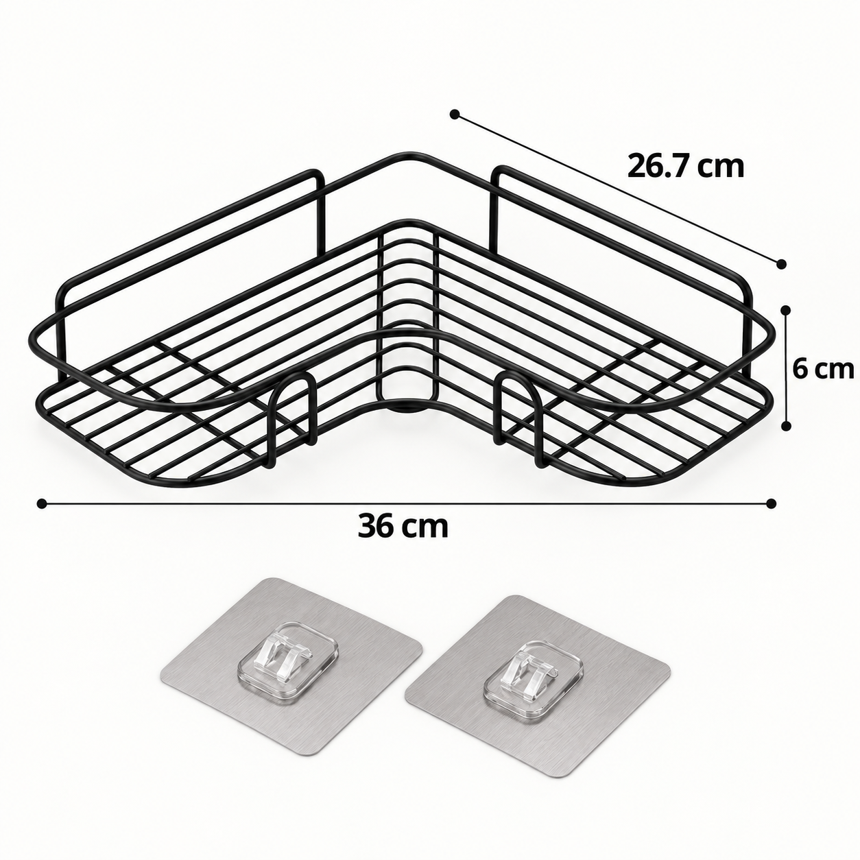 Self-Adhesive Wall Iron Corner Shelf – Space-Saving Corner Organizer