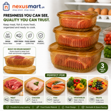 3-Piece Duoro Drain Food Storage Container Set – Stackable Fridge Organizer
