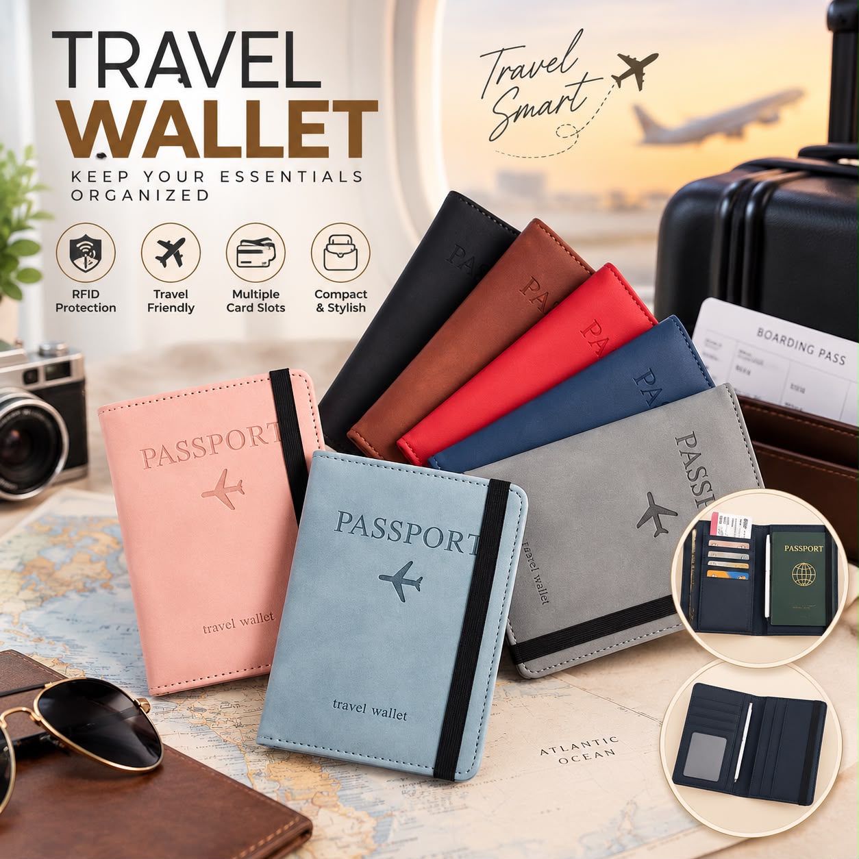Portable Passport Travel Wallet – Travel Document Organizer