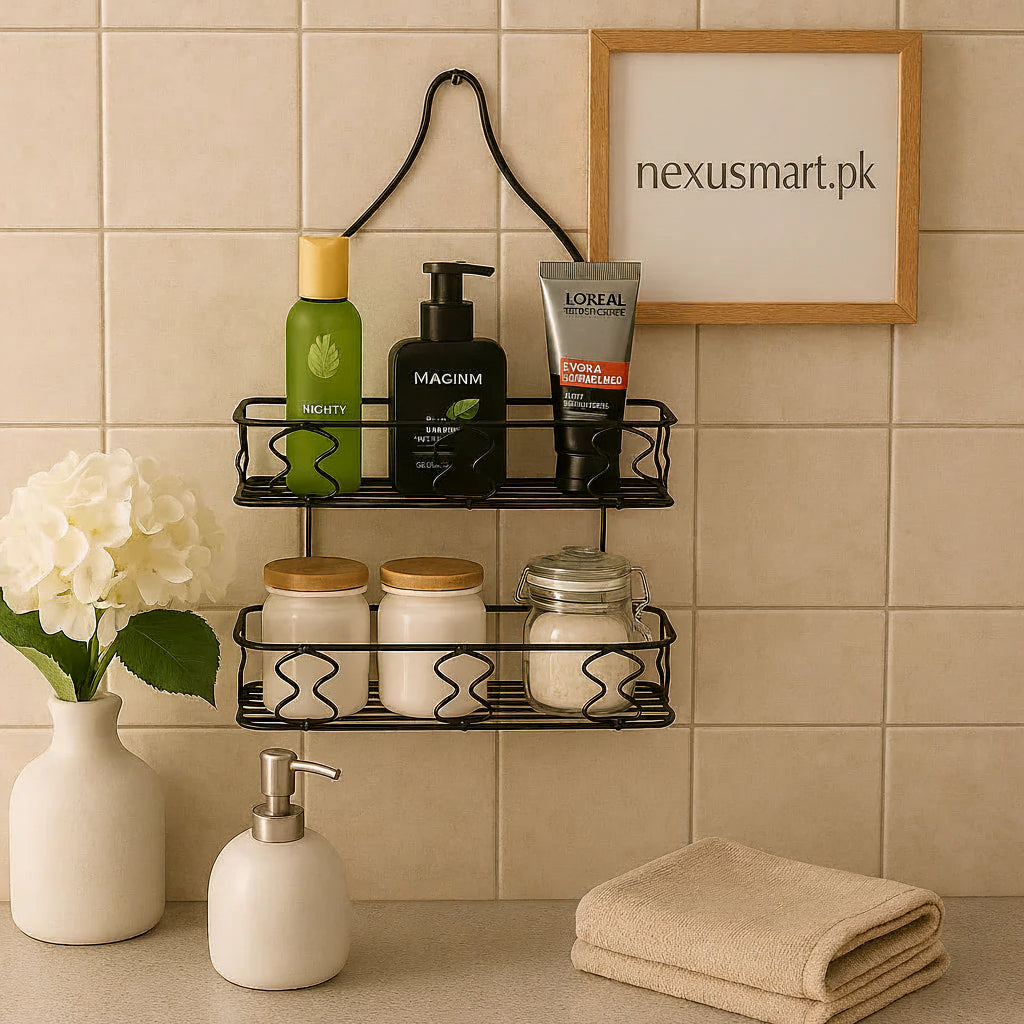 Double Layer Bathroom Rack – Space-Saving Organizer
