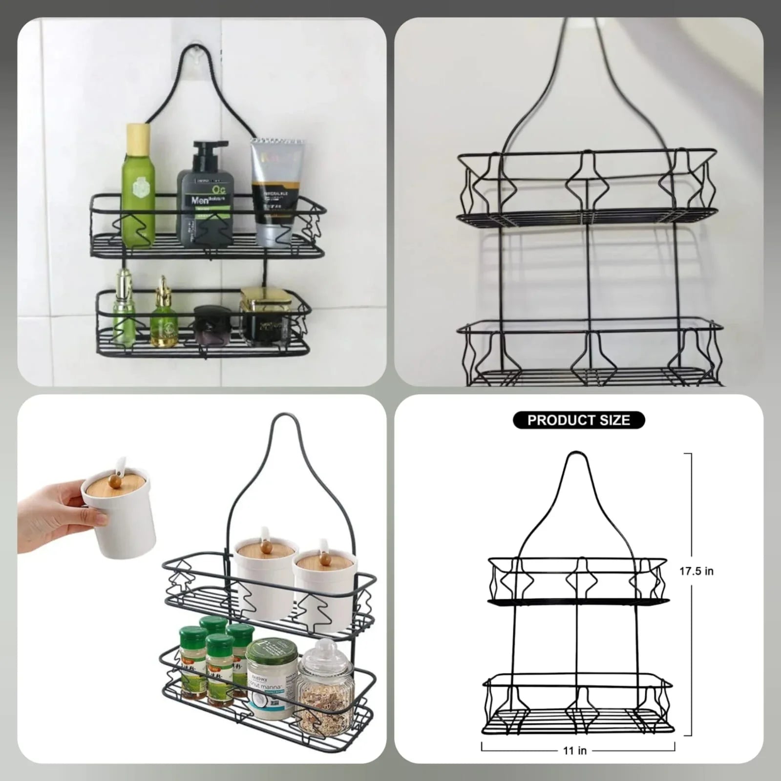 Double Layer Bathroom Rack - Space-Saving Organizer