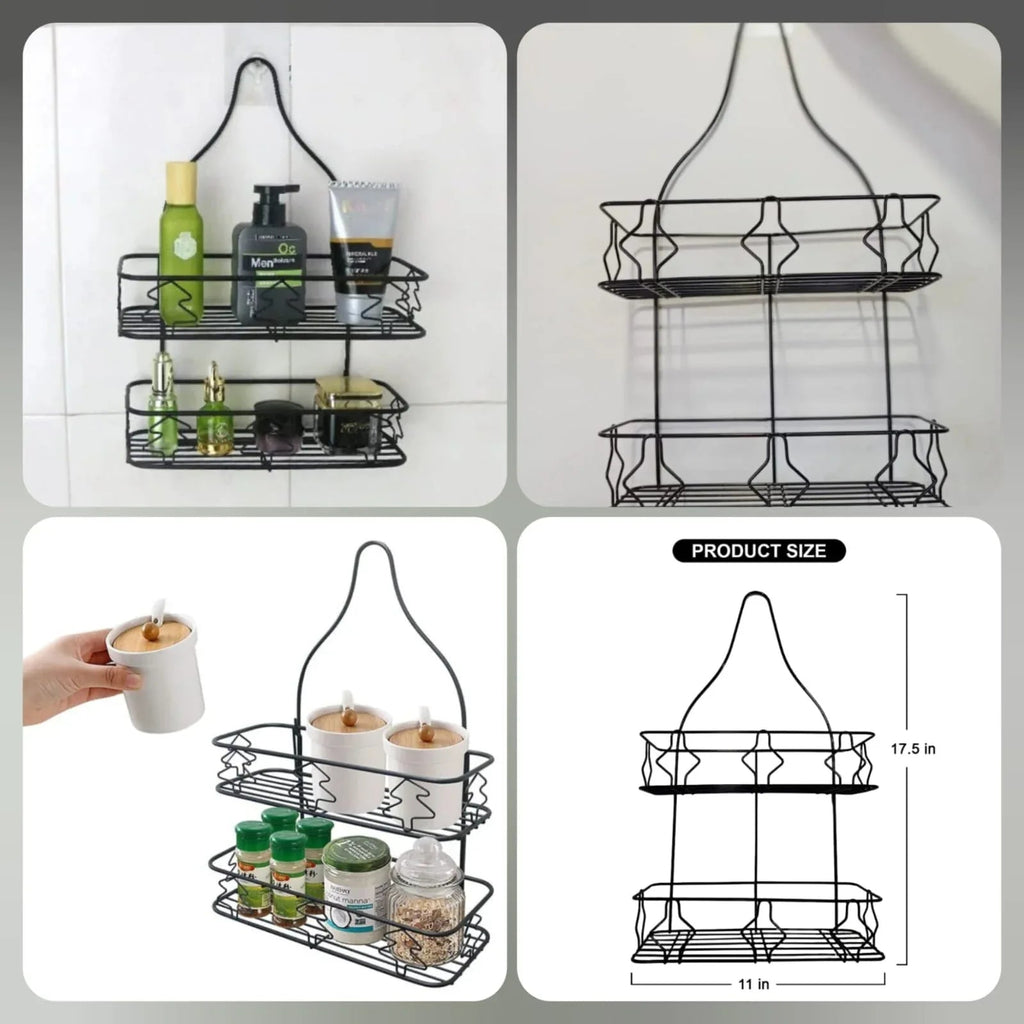 Double Layer Bathroom Rack - Space-Saving Organizer