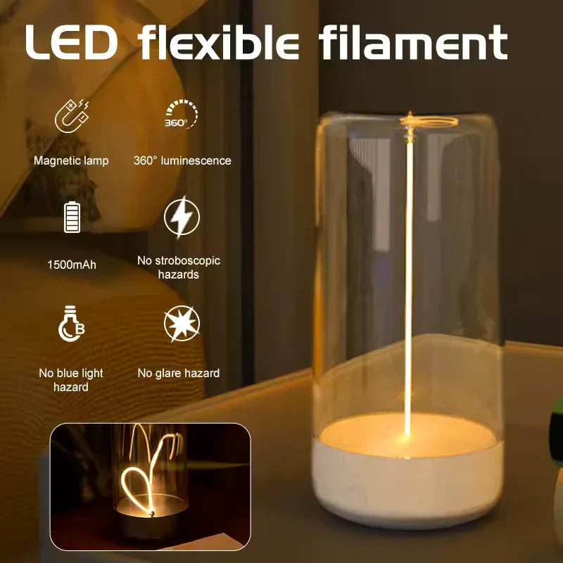 Cordless Rechargeable Table Lamp with Magnetic LED