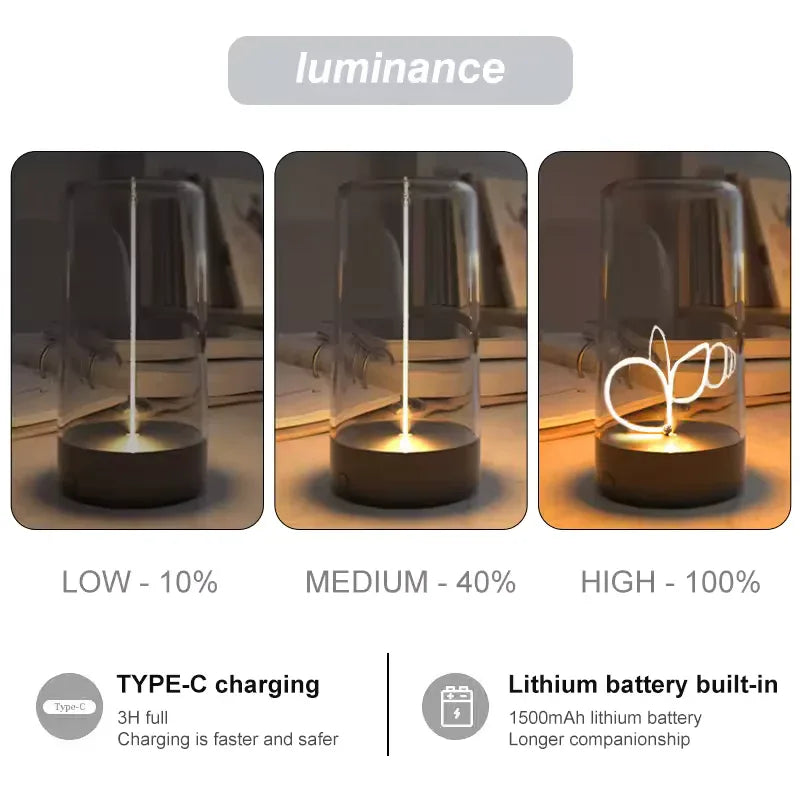 Cordless Rechargeable Table Lamp with Magnetic LED
