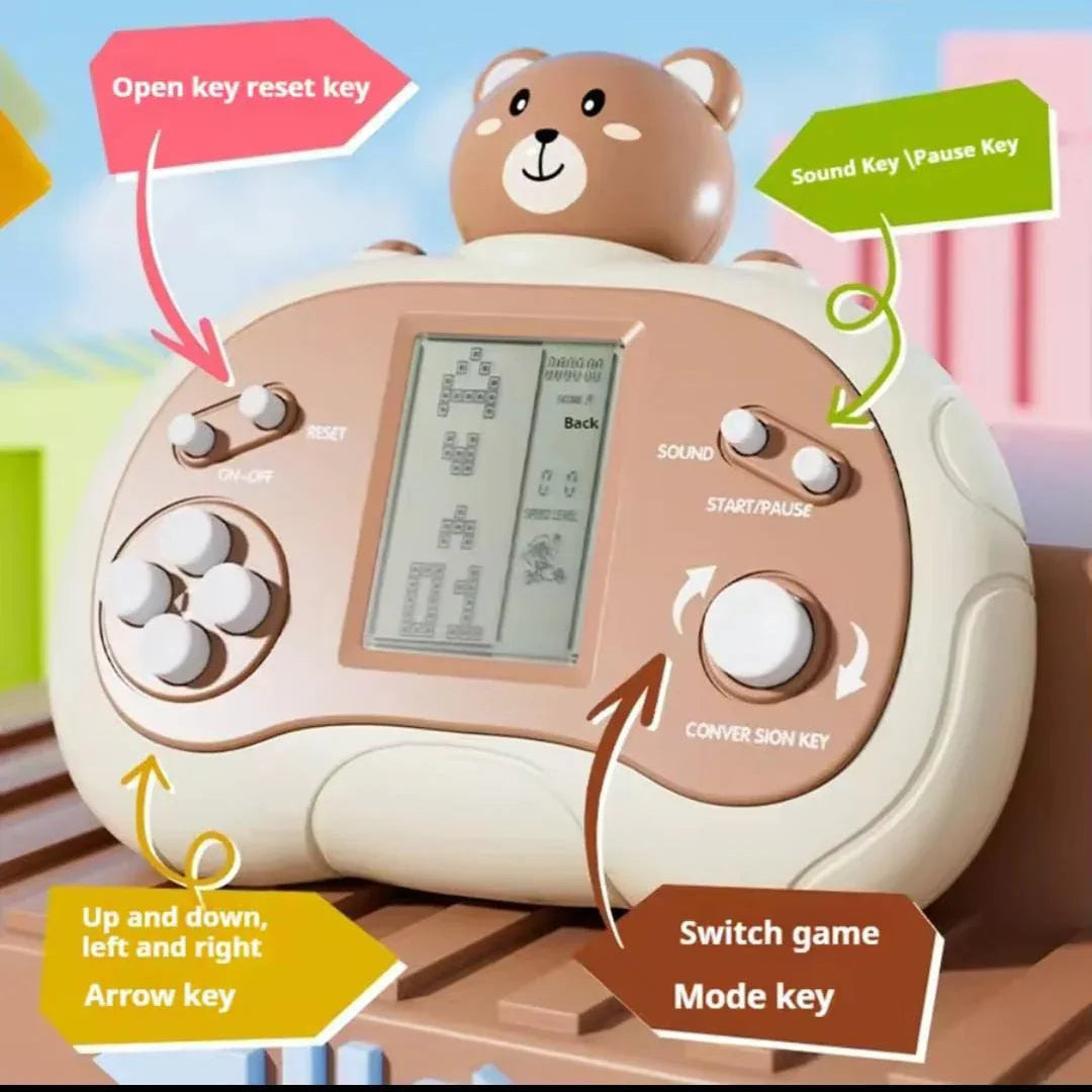 Classic Square Handheld Game Console – Battery Operated