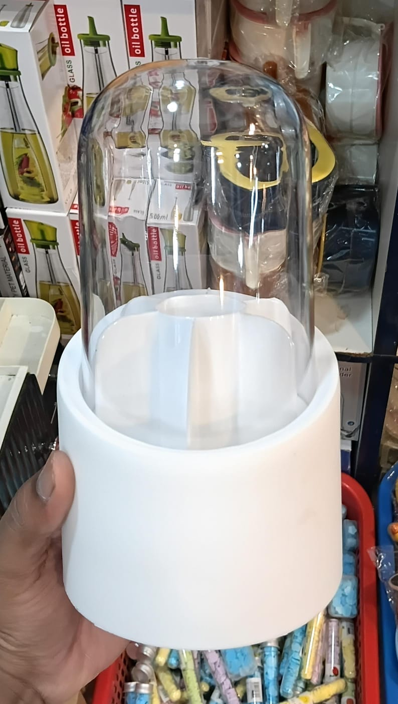 360° Rotating Makeup Brush Holder with Lid