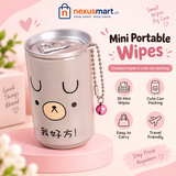 Pack of 30 Mini Portable Wipes with Can Packing – Travel Wipes