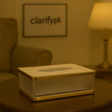Acrylic Tissue Box with Wooden Base – Modern Dispenser