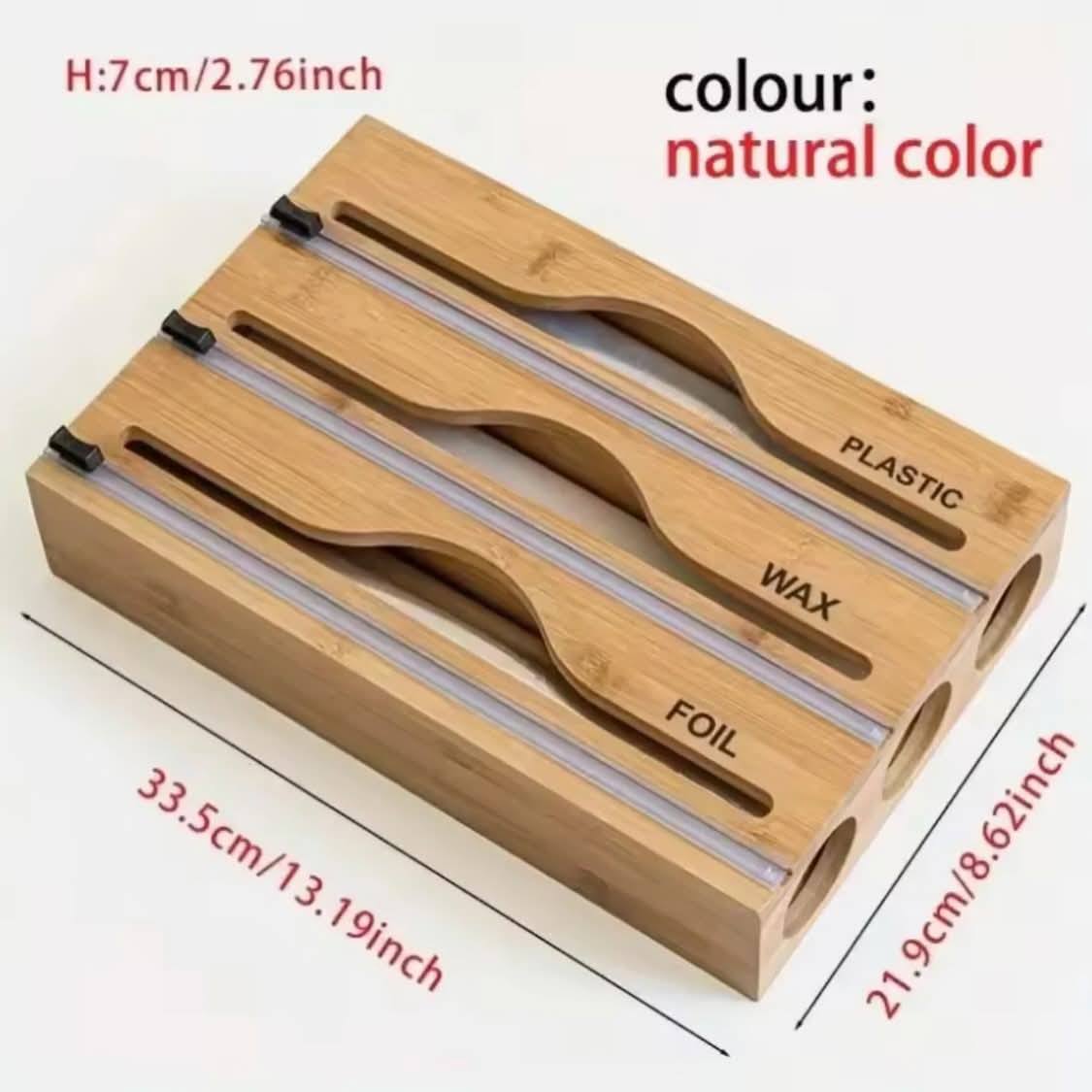 Bamboo Wrap Dispenser with Cutter – Kitchen Roll Organizer