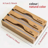 Bamboo Wrap Dispenser with Cutter – Kitchen Roll Organizer