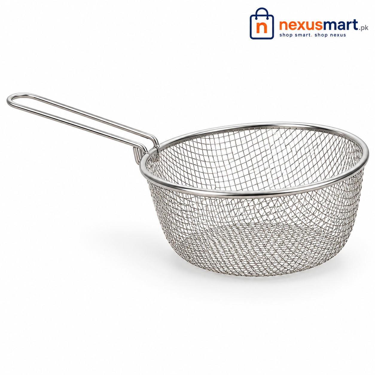 Round Stainless Steel Fryer Basket with Handle – Deep Wire Strainer