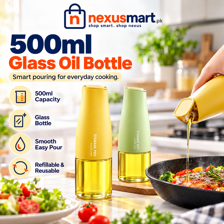 500ml Glass Oil Bottle – Kitchen Cooking Oil Storage Bottle