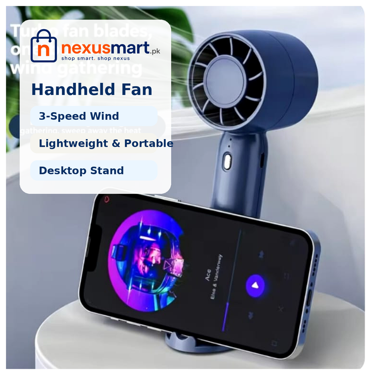 Handheld Fan for Portable Personal Cooling