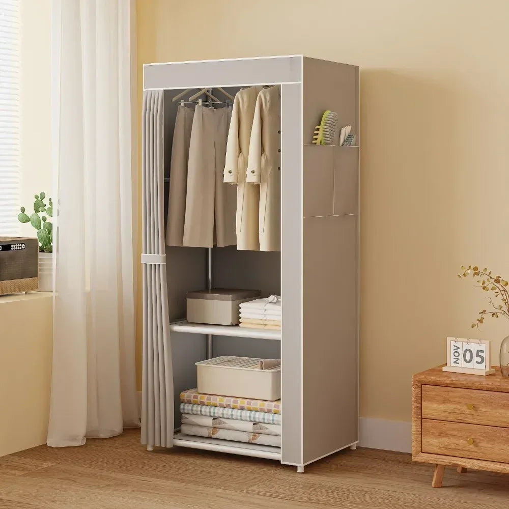 Dustproof Fabric Wardrobe with Shelves
