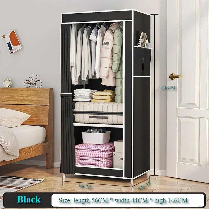 Dustproof Fabric Wardrobe with Shelves
