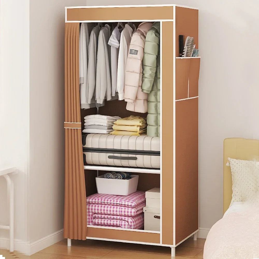 Dustproof Fabric Wardrobe with Shelves