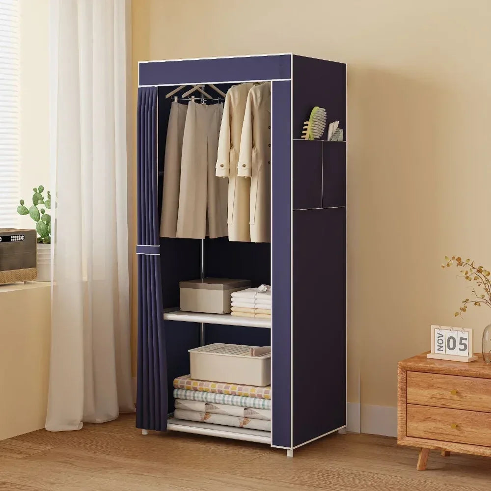 Dustproof Fabric Wardrobe with Shelves
