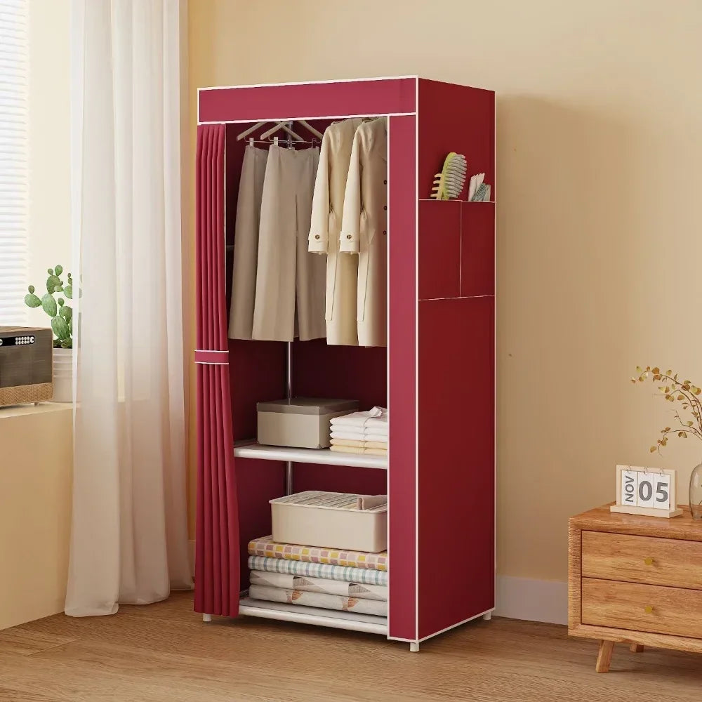 Dustproof Fabric Wardrobe with Shelves