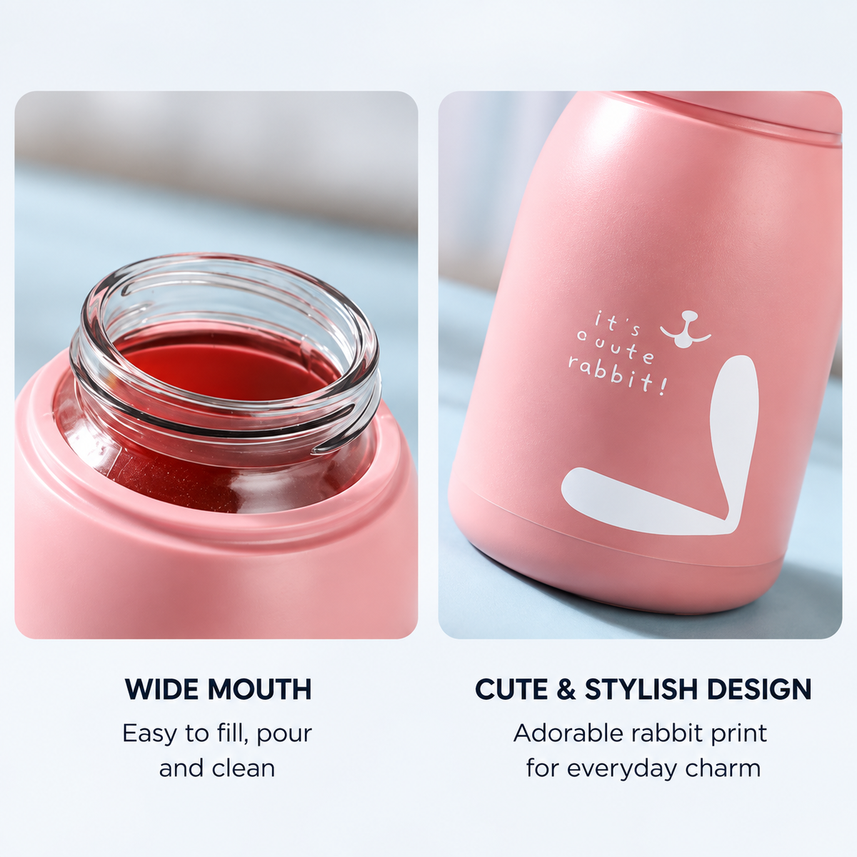 320ml Glass Insulated Water Bottle – Compact Reusable Drinking Bottle