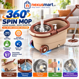 360° Spin Mop with Wheels – Floor Cleaning Mop System