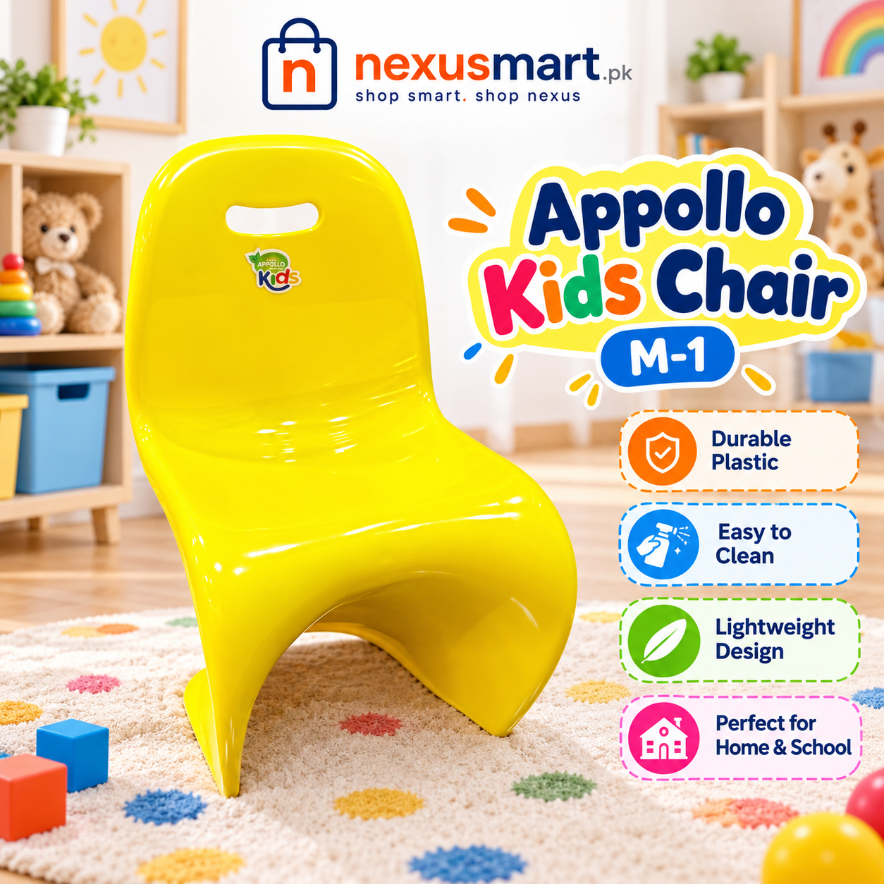 Appollo Kids Chair M-1 – Stackable Plastic Chair for Kids