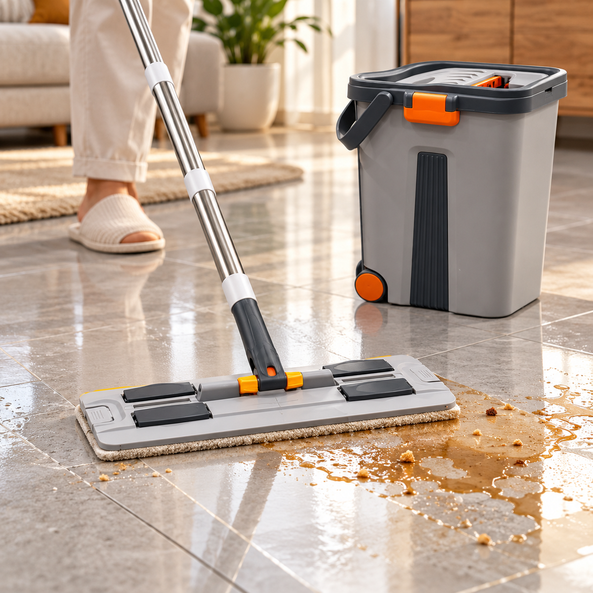 2-in-1 Scratch Mop for Floor Cleaning