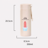 Cute Cactus Glass Water Bottle with Carry Strap – Portable Hydration Bottle