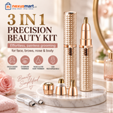 3-in-1 Golden Rechargeable Hair Remover – Facial & Body Grooming Kit