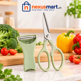2-in-1 Peeler with Scissors – Multipurpose Kitchen Cutting & Peeling Tool