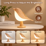 Touch LED Bird Lamp – Wooden Rechargeable Desktop Night Light