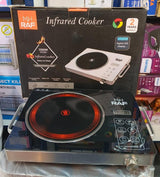 RAF Original 3500W Infrared Electric Cooker – Black Glass