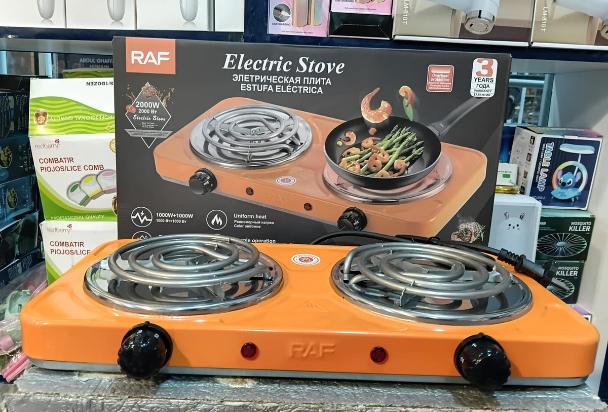 RAF Double Electric Stove 2000W – Dual Coil Hot Plate