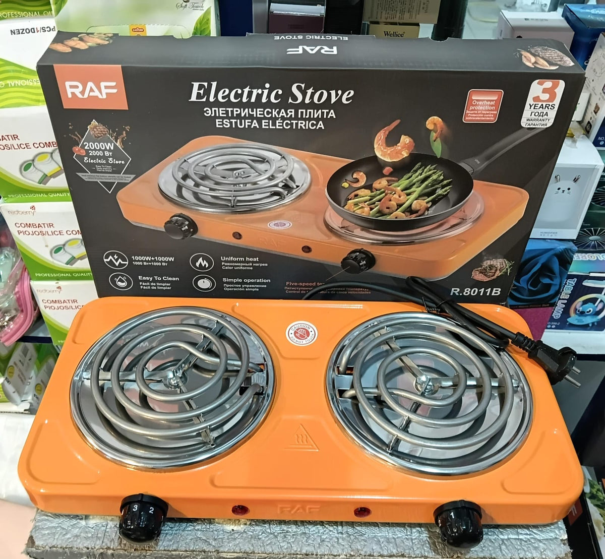 RAF Double Electric Stove 2000W – Dual Coil Hot Plate