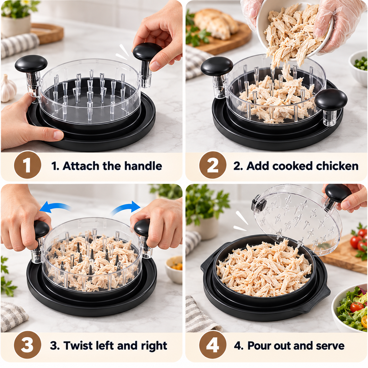 Manual Chicken Shredder Machine – Hand-Operated Meat Shredder