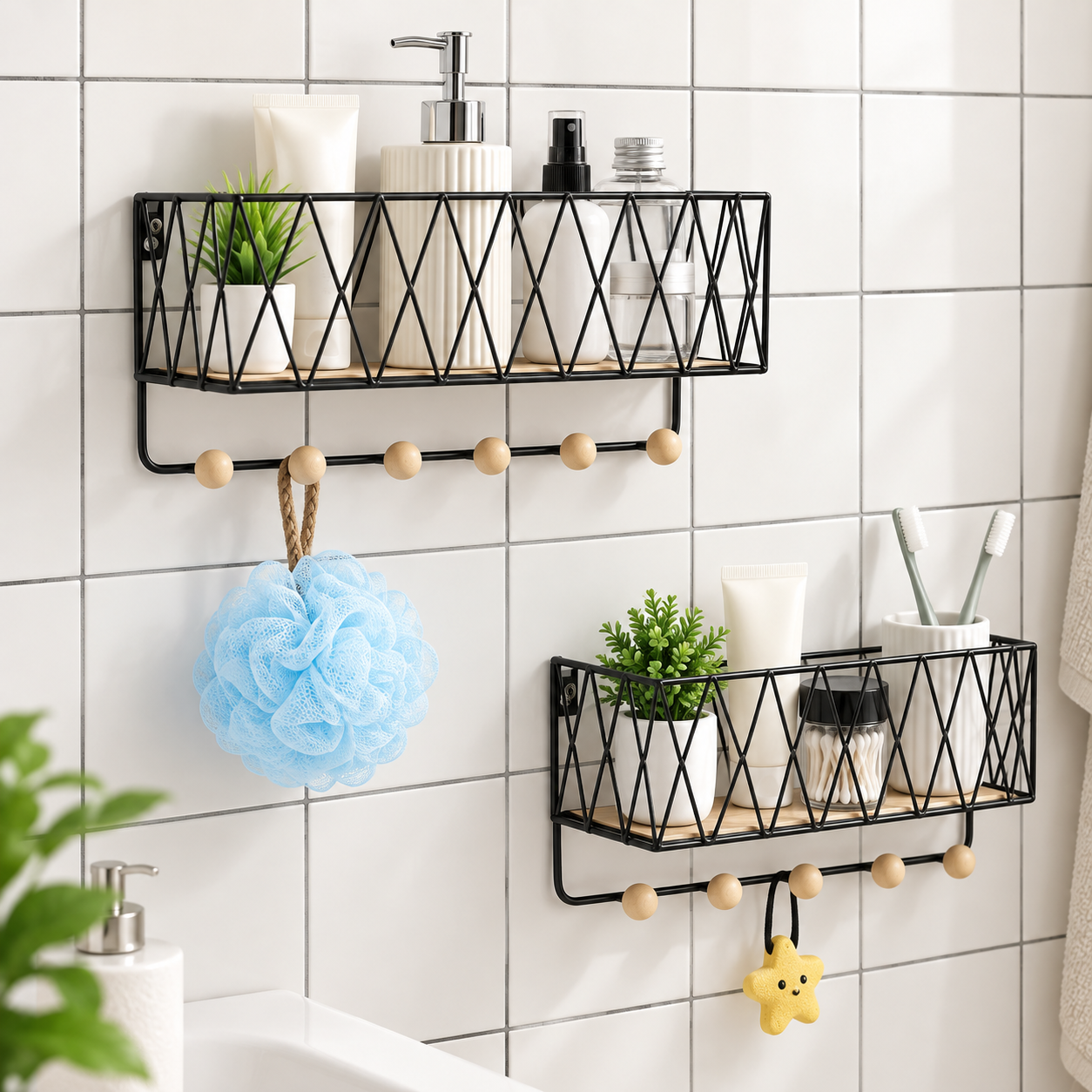 Criss Cross Wall Shelf – Decorative Wall-Mounted Storage Organizer