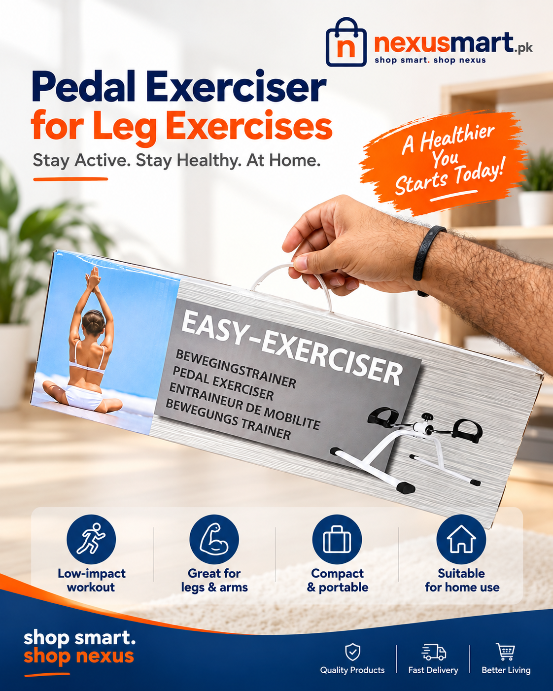 Pedal Exerciser for Leg Exercises – Compact Seated Workout Trainer