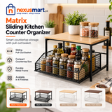 Matrix Sliding Kitchen Counter Organizer – Pull-Out Countertop Storage Rack