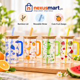 Fruit Design Cute Glass Sipper for Everyday Drinks