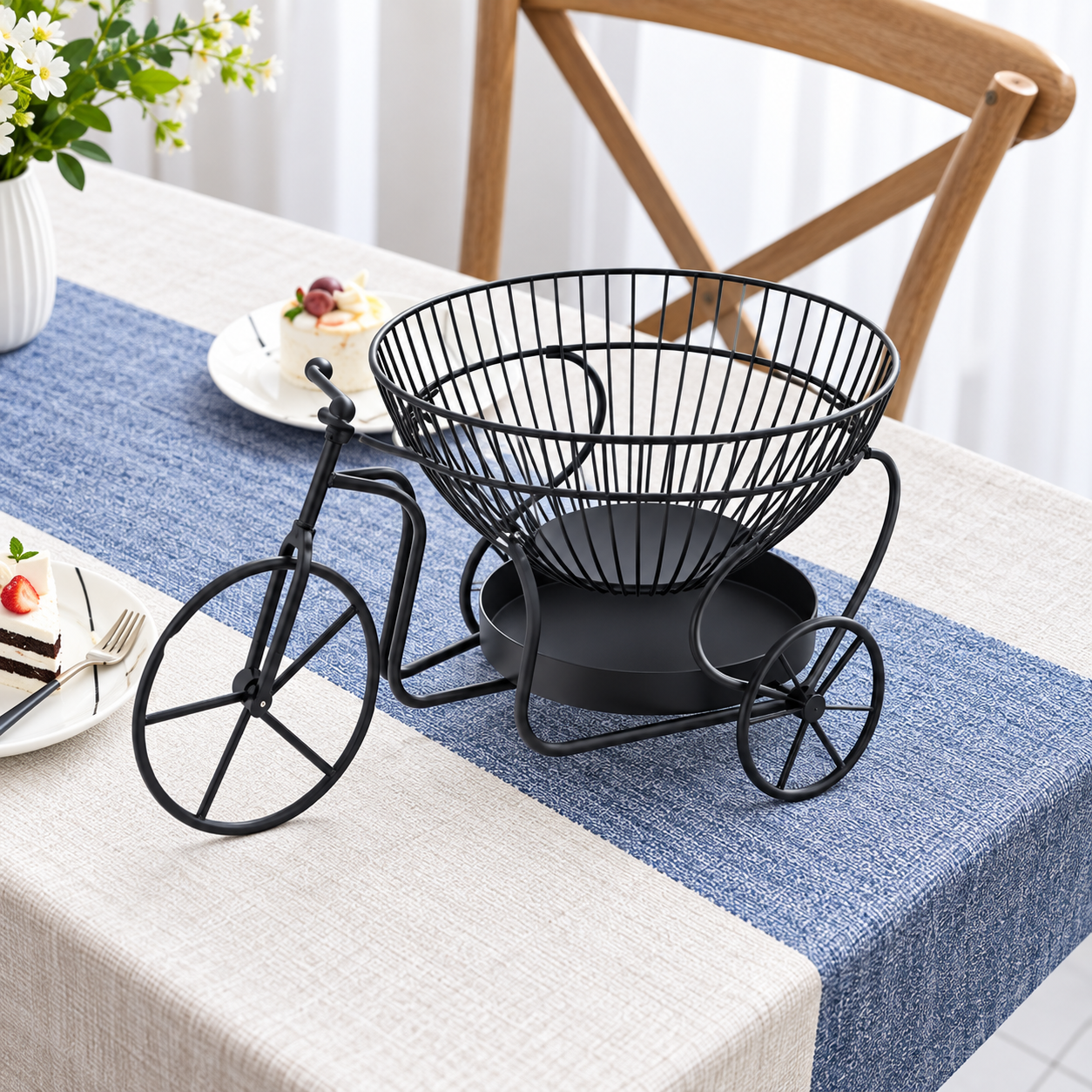 Tricycle Design Fruit Basket – Decorative Countertop Storage Basket