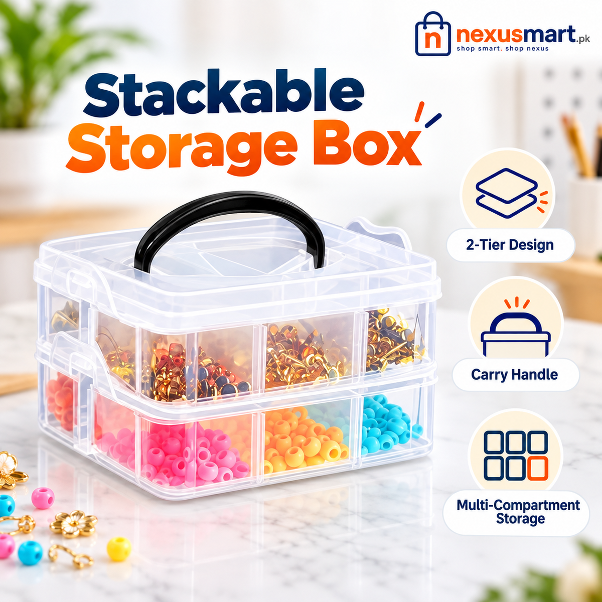 Stackable Storage Box for Home Organization