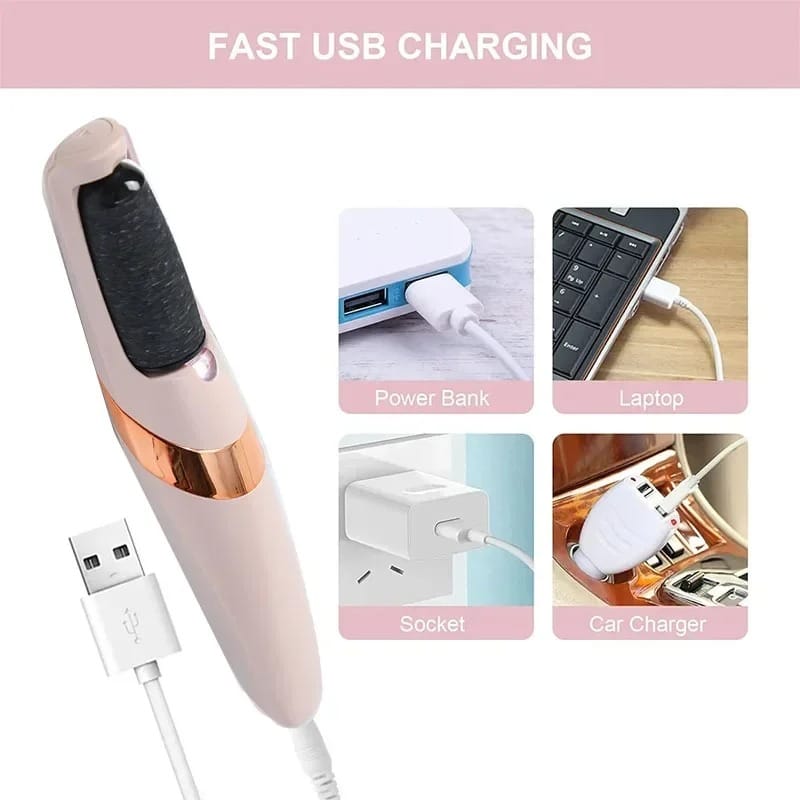 Flawless Pedi Electronic Pedicure Tool with Dual Speed & 2 Roller Heads
