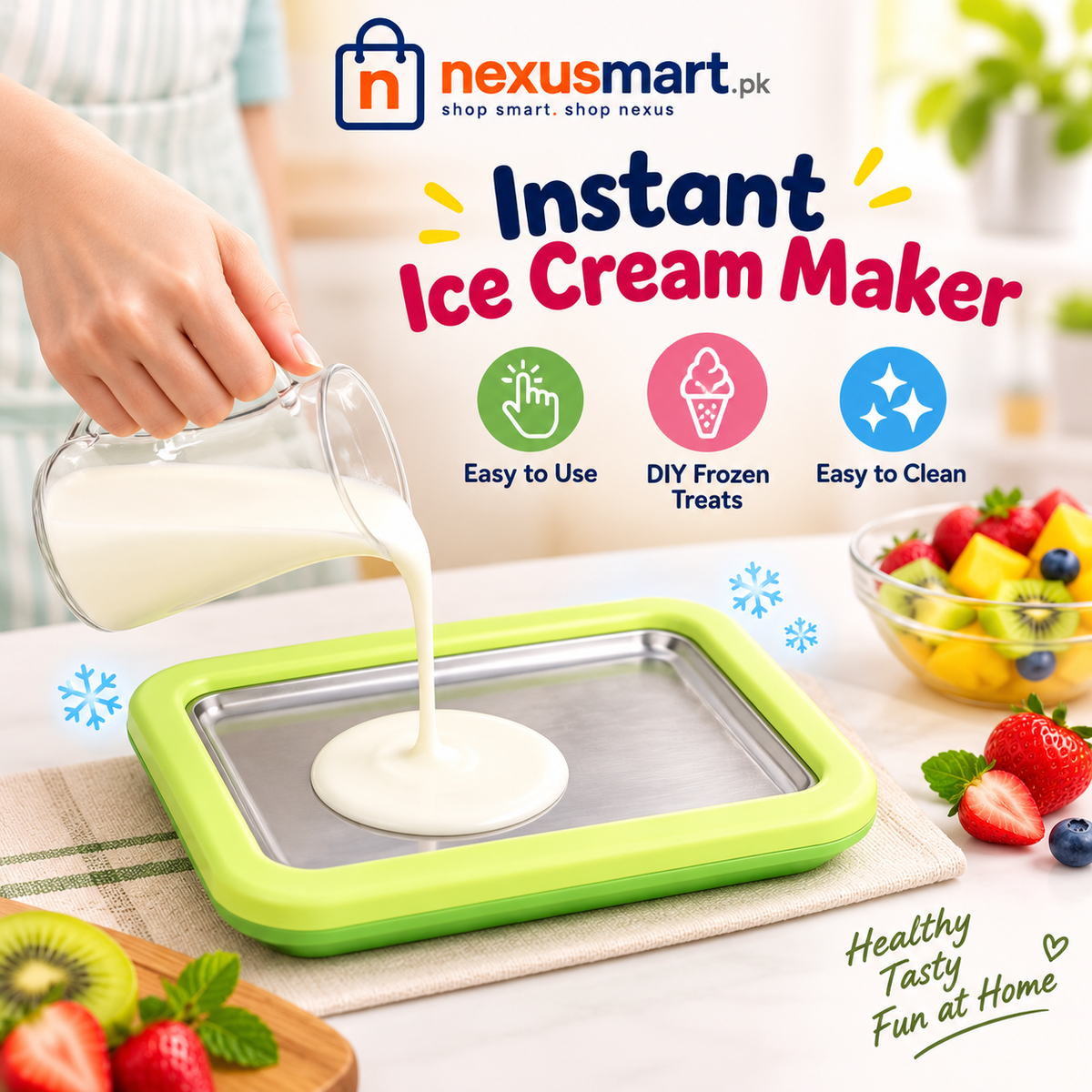 Instant Ice Cream Maker – Homemade Frozen Dessert Maker