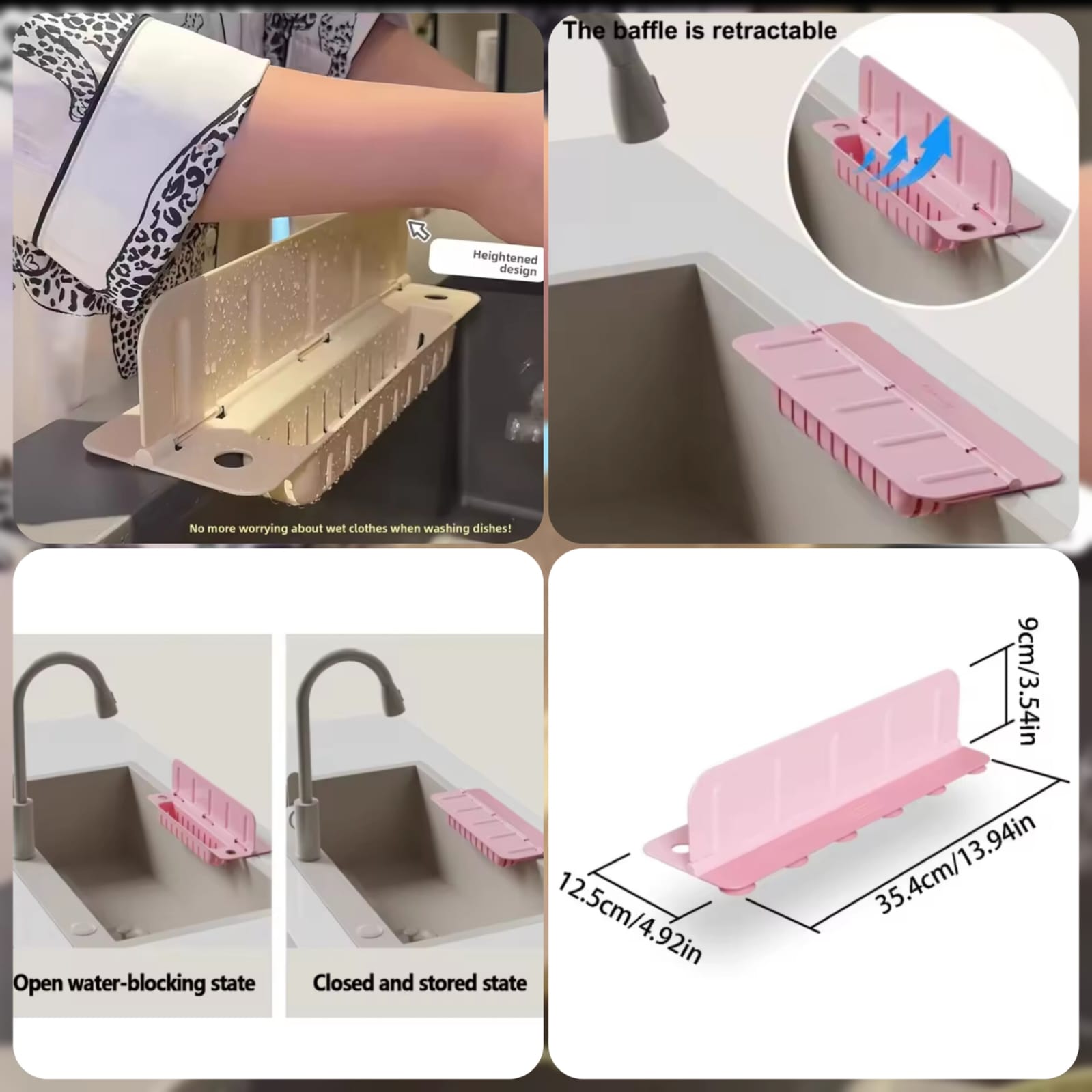 Foldable Retractable Sink Splash Guard Home & Kitchen Essentials product image - Nexusmart Pakistan
